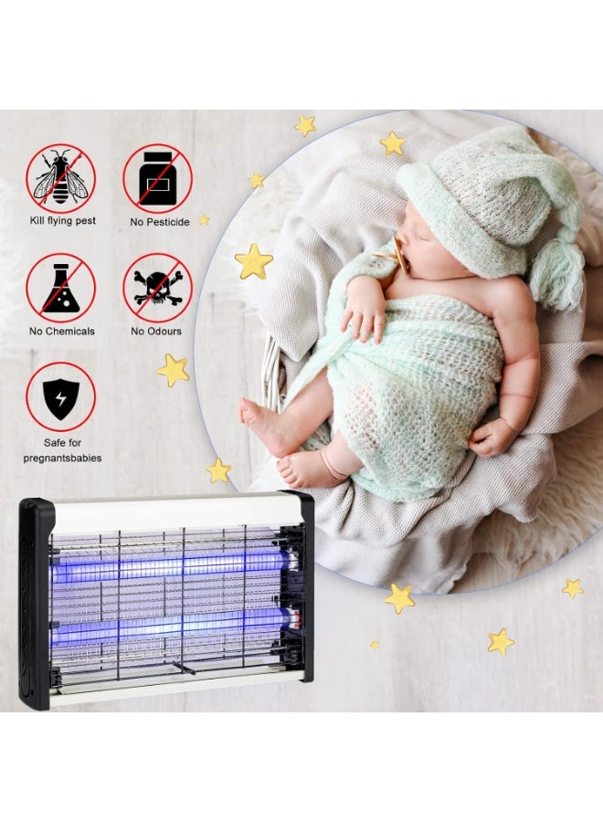 Eworld 20W Electric Mosquito Killer Lamp with Dual UV Tubes | High-Voltage Bug Zapper for Indoor & Outdoor | Chemical-Free Mosquito & Fly Control, Home & Commercial Use - Image 3